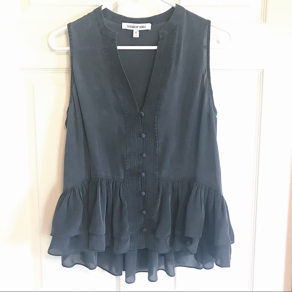 Elizabeth and James Zoe Silk Peplum Top small - Picture 2 of 8